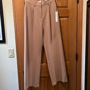 NWT Nicole Miller tan wide leg pants.